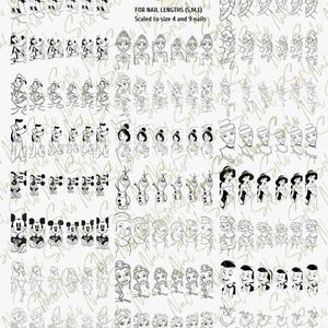 Printable Nail Art Practice Template, Stencil Nail Art, DIY Nail Art, Disney Nail Template