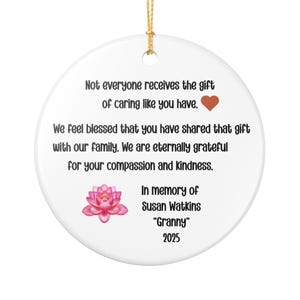 Personalized Thank you Gift Ornament Keepsake Gift Caregiver Gift Nurse CNA LPN Appreciation Gift Gratitude Gift