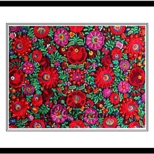 Embroidery Hungarian Magyar Matyo Folk Art Photography Art Print affordable Fancy Needlework Home or Office Decor Wall Art image 3