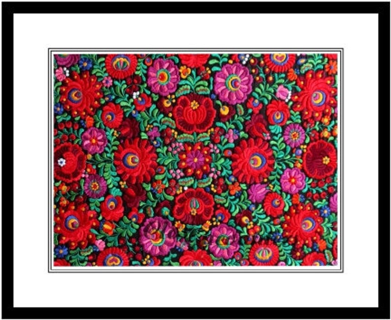 Embroidery Hungarian Magyar Matyo Folk Art Photography Art Print affordable Fancy Needlework Home or Office Decor Wall Art image 3