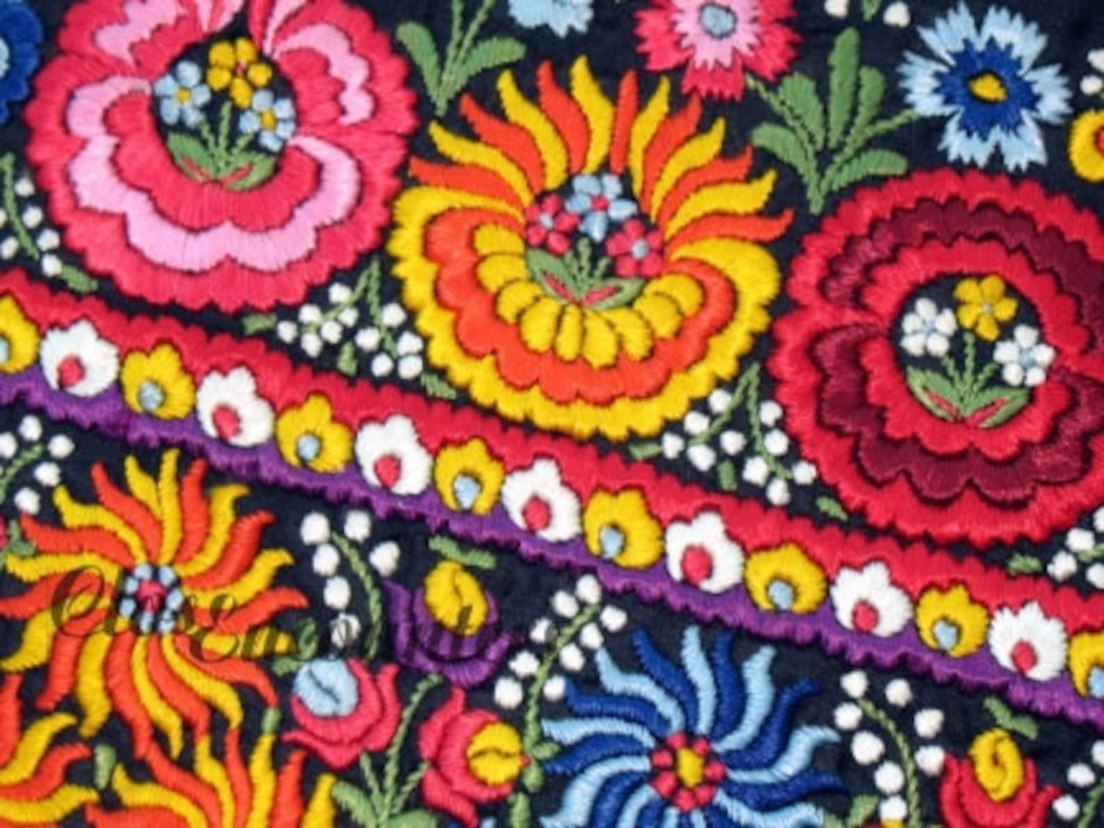 Embroidery Hungarian Magyar Matyo Folk Art Photography Art Print