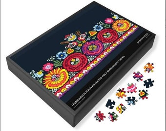 Great GIFT!  PUZZLES! Hungarian Magyar Matyo Embroidery Puzzle (500 or 1,000 Pieces - Very Challenging)