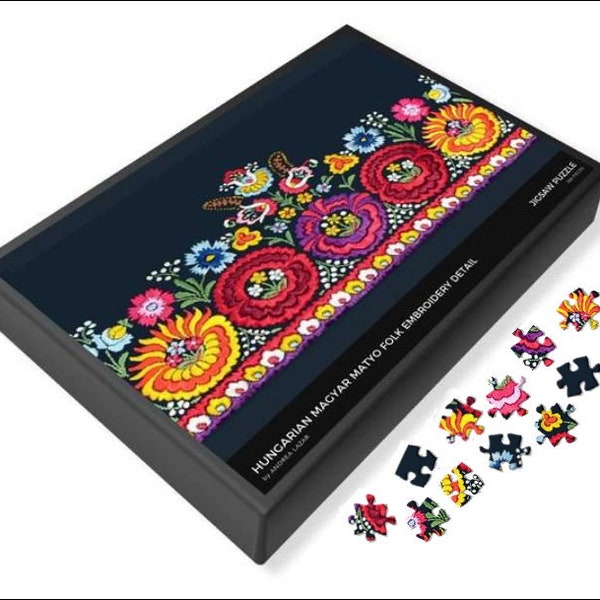 Great GIFT!  PUZZLES! Hungarian Magyar Matyo Embroidery Puzzle (500 or 1,000 Pieces - Very Challenging)