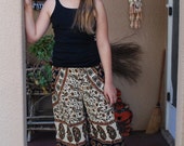 Hippie Kids pants-size 7-8 -Rust Green -Shown on 10 year old-girls boho pants-children's clothing,children's pants,kids pants,Karate pants