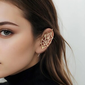 Oreylo- Ear Climber Earrings,Unique Handmade Statement Jewelry,Helix Hook Design Sterling Silver Ear Cuff, Minimalist Earrings, Gift for Her