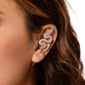 Oreylo - Boucles d'oreilles grimpeur d'oreilles, bijoux uniques faits main, crochet hélicoïdal en argent sterling, boucles d'oreilles minimalistes, cadeau pour elle