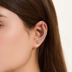 Oreylo- Ear Climber Earrings,Unique Handmade Statement Jewelry,Helix Hook Design Sterling Silver Ear Cuff, Minimalist Earrings, Gift for Her