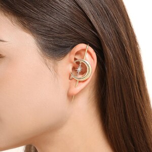 Oreylo- Ear Climber Earrings,Unique Handmade Statement Jewelry,Helix Hook Design Sterling Silver Ear Cuff, Minimalist Earrings, Gift for Her