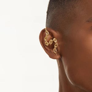 Oreylo- Ear Climber Earrings,Unique Handmade Statement Jewelry,Helix Hook Design Sterling Silver Ear Cuff, Minimalist Earrings, Gift for Her
