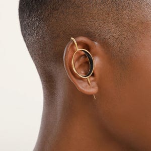 Oreylo- Ear Climber Earrings,Unique Handmade Statement Jewelry,Helix Hook Design Sterling Silver Ear Cuff, Minimalist Earrings, Gift for Her