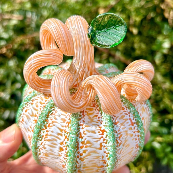 ORANGE MINT Glass Pumpkin Gift and Centerpiece