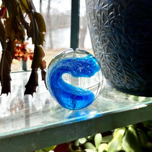 Tidal Wave Glass Pumpkin Paperweight