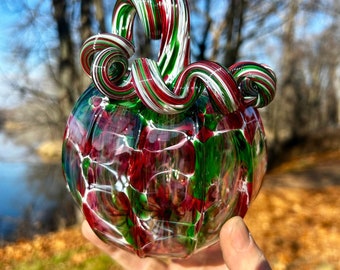 Christmas Cathedral Glass Pumpkin Gift and Centerpiece