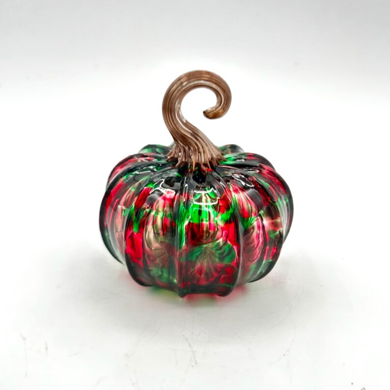 Christmas Cathedral Hand Blown Glass Pumpkin - Artisan Home Decor - Etsy