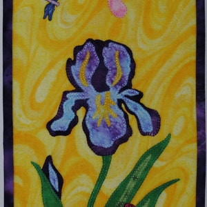 Brushed Beauty Quilted Iris Wall Hanging Pattern Download image 2