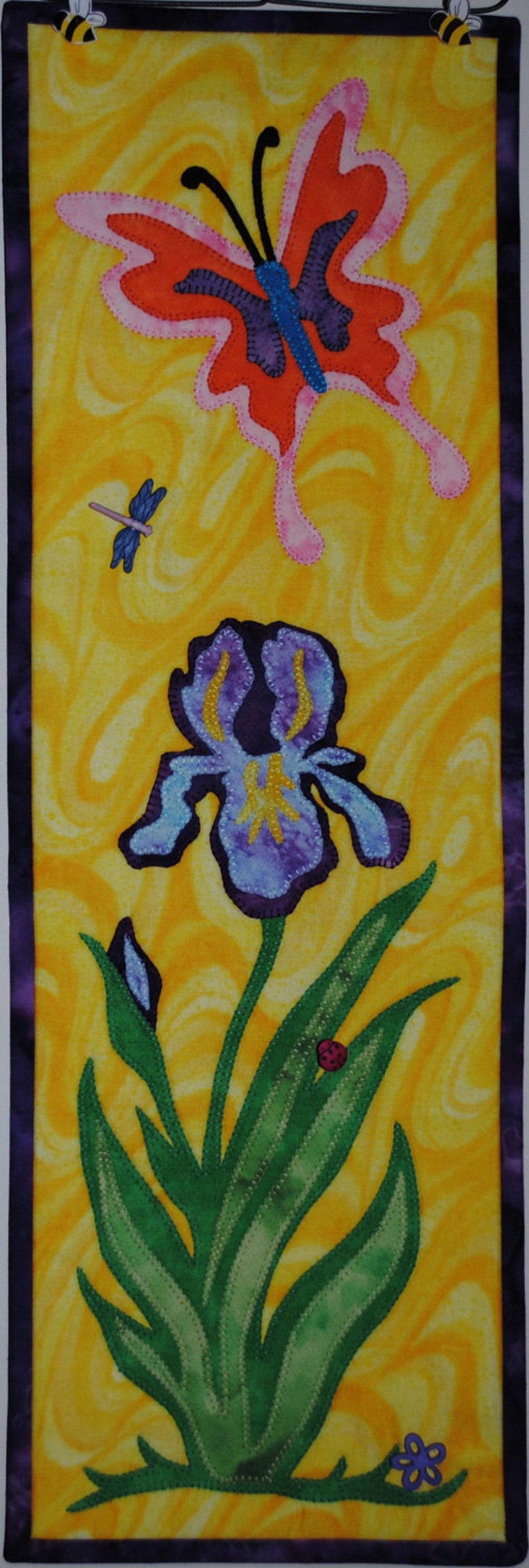 Brushed Beauty Quilted Iris Wall Hanging Pattern Download image 2