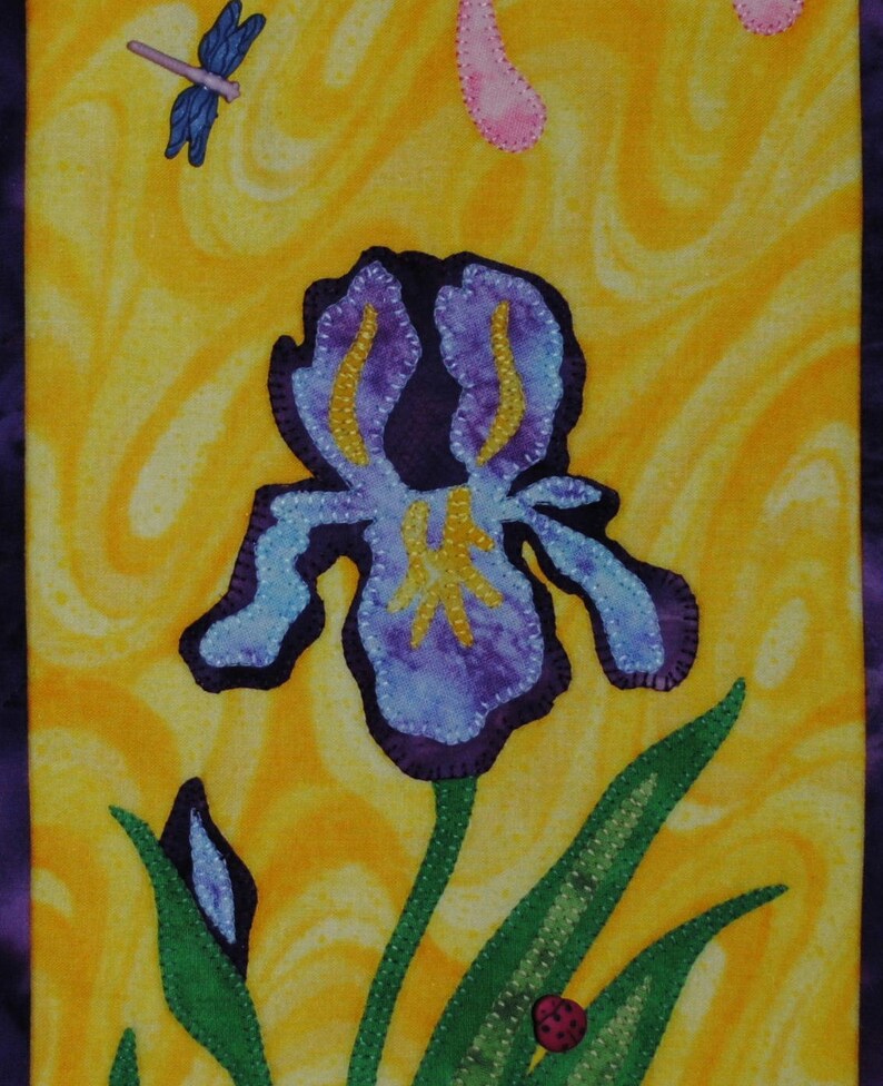 Brushed Beauty Quilted Iris Wall Hanging Pattern Download image 1