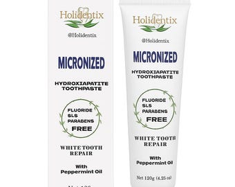 Micronized Hydroxyapatite Toothpaste, Non-Nano, Fluoride Free, Gentle Formula for The Whole Family