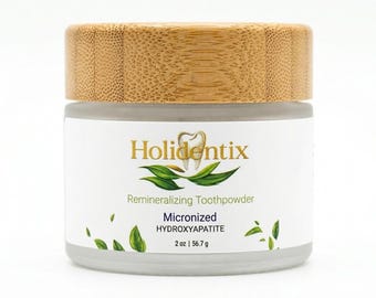 Holidentix Remineraliserend Tandpoeder met Gemicroniseerde Hydroxyapatiet, Organisch Tandpoeder voor het Witter Maken van Tanden en Herstellen van Tandglazuur - Fluoridevrij