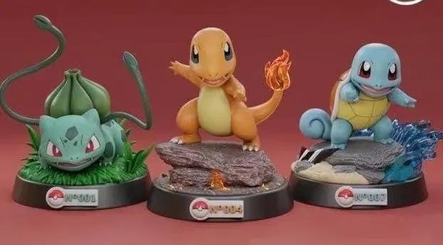 ヒトカゲ、ゼニガメ、フシギダネ STL ファイル 3D モデル フィギュア