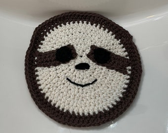 Create your own adorable Sloth Washcloth Dishcloth with this Crochet PDF Pattern