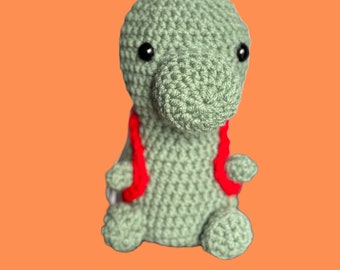 Dinosaur Dice Bag Crochet Pattern PDF, Drawstring Backpack Dino Pouch, RPG Dice Holder