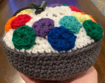 Cereal Bowl Dice Bag Crochet Pattern PDF | Drawstring Gaming Pouch | Crochet Pattern