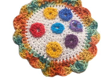 Bowl of Cereal Crochet Dishcloth Pattern PDF