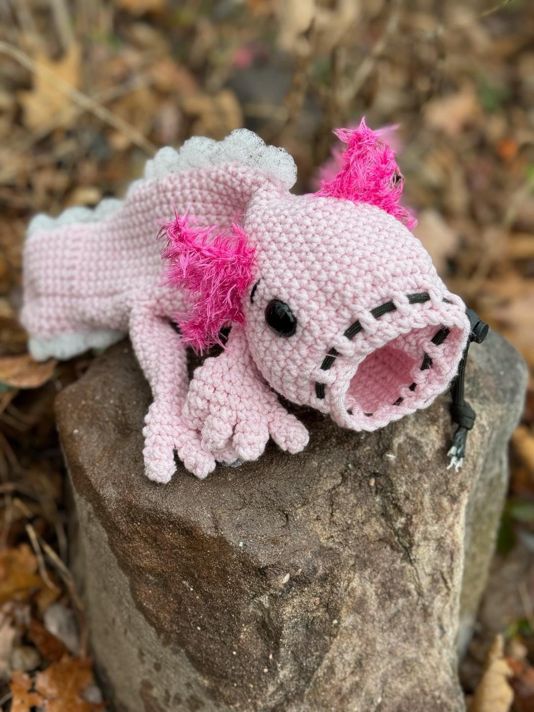 28 Dice Bag Crochet Patterns: Unique Drawstring Pouches for Gamers and Fantasy Fans 7 Axolotl Dice Bag No-Sew Axolotl Amigurumi Drawstring Dice