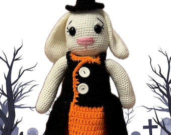 Enchanting Witch Bunny Crochet Pattern (PDF) - Halloween Amigurumi