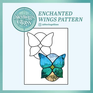 Enchanted Wings Stained Glass Pattern, Cricut Pattern, DIY Stained Glass, Butterfly Stained Glass, Suncatcher, Fairy Stained Glass