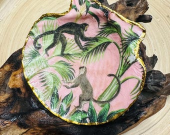 Pierścień z muszli przegrzebka tropikalnego białego lotosu - talerz na drobiazgi - stojak na kostki do gry w mah jong - ozdoba