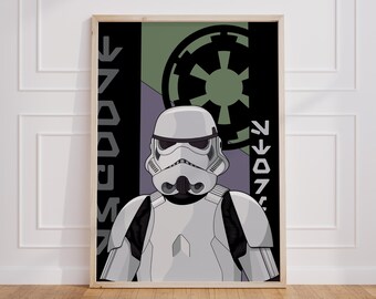 Poster di Star Wars / Storm Trooper / Stampa artistica digitale / Fan art / Arte murale stampabile di fantascienza / Regali per lui / Decorazione murale