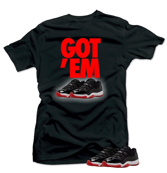black and red jordan 11 shirt