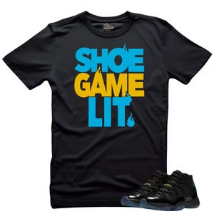 Jordan 11 Gamma Sneaker Match Shoe Game Lit Unisex Match Tees Black
