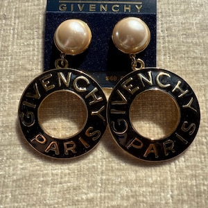 Vintage Givenchy Jumbo Hoop Haute Couture Earrings - On original cart - NEW