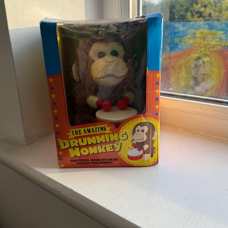 Lot jouet ancien dont 2 moutons et mécanique Singe souris