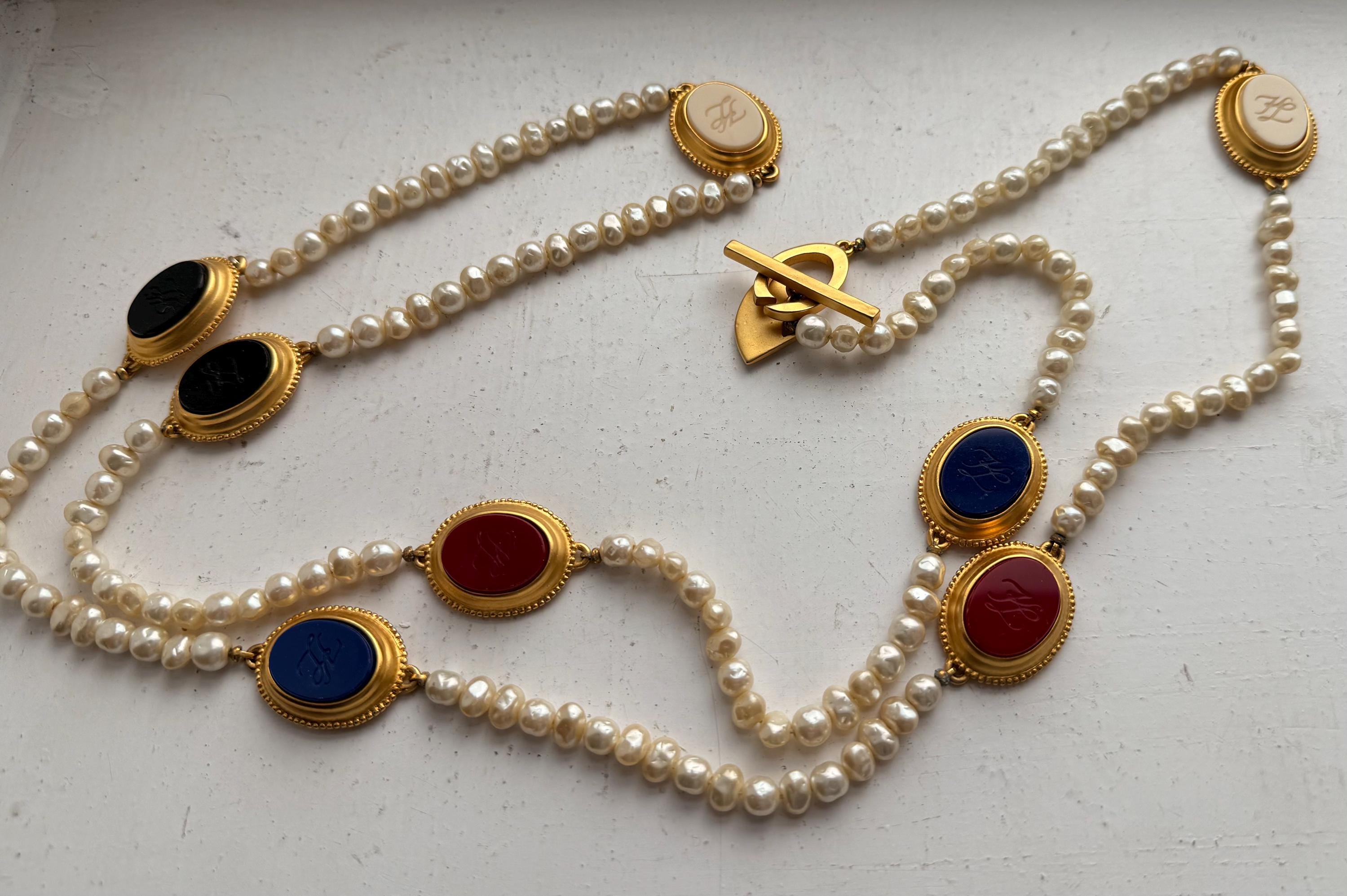 Karl lagerfeld pearl necklace - Etsy 日本