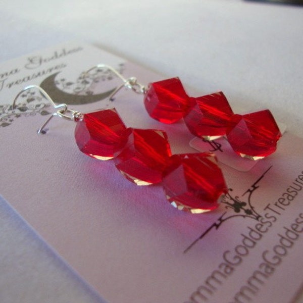 American Beauty Red Crystal Earrings