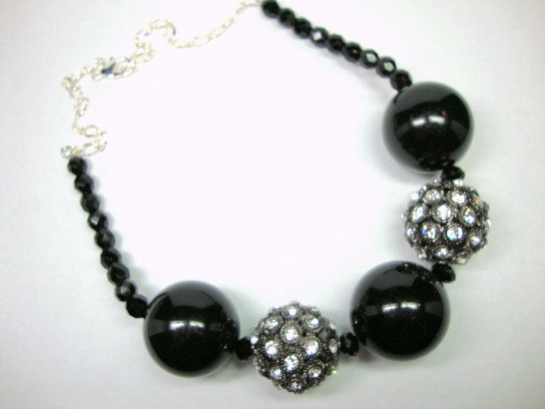 Hot Night in Black and Crystal Necklace Formal Occasion Wedding Jewelry image 5