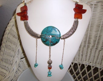 Southwest Turquoise Mixed Medley Necklace, Gift for Women