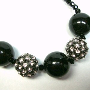 Hot Night in Black and Crystal Necklace Formal Occasion Wedding Jewelry image 2