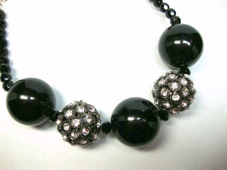 Hot Night in Black and Crystal Necklace Formal Occasion Wedding Jewelry image 2