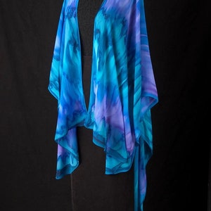 Silk Ruana Hand Dyed Extra Large Hand Painted Cape image 2