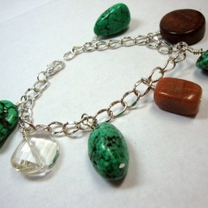 Chunky Green Charm Bracelet