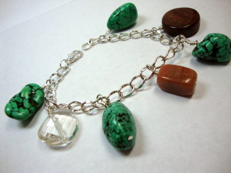 Chunky Green Charm Bracelet image 1