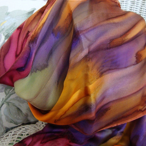 Scarf, Silk, Women, Hand Dyed, Fall Splendor