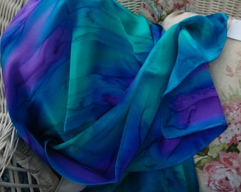 Silk Scarf, Hand Dyed, Hand Painted, Bahama Cruise NEW Scarf, Gift for Women