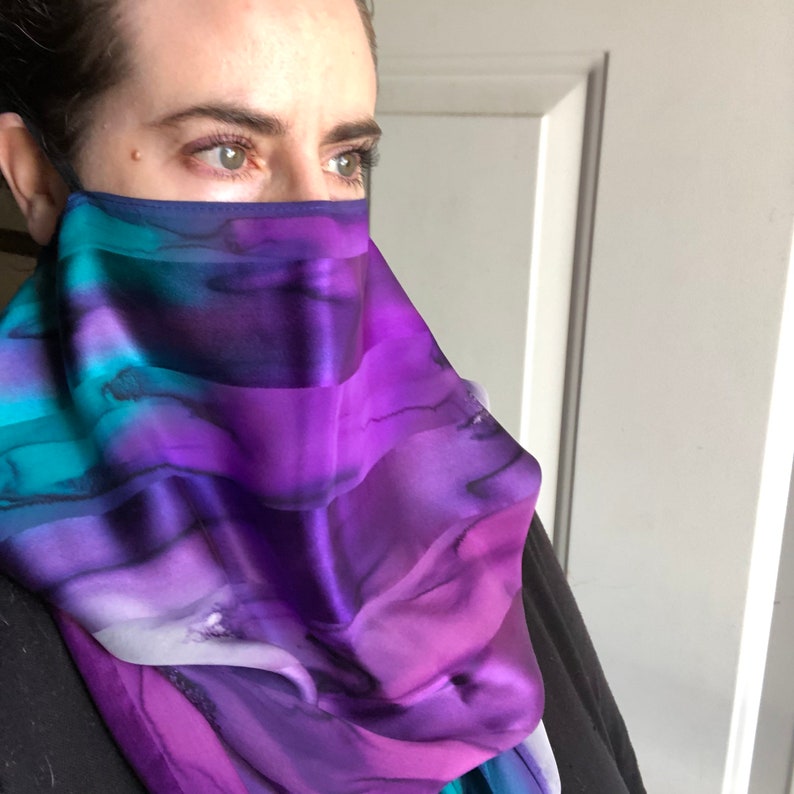 Hand Dyed, Hand Painted Silk, Over the Rainbow Silk Scarf image 7