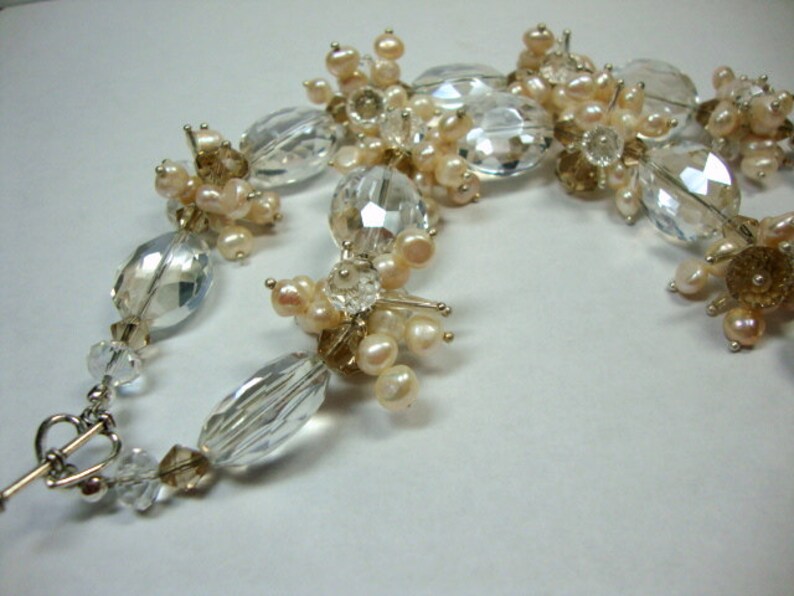 Freshwater Pearl Crystal in Ivory/Cream Formal Occasion Bridal Wedding Jewelry image 2